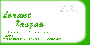 lorant kaszap business card