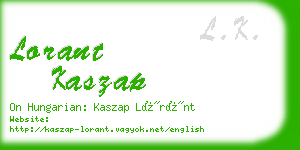 lorant kaszap business card